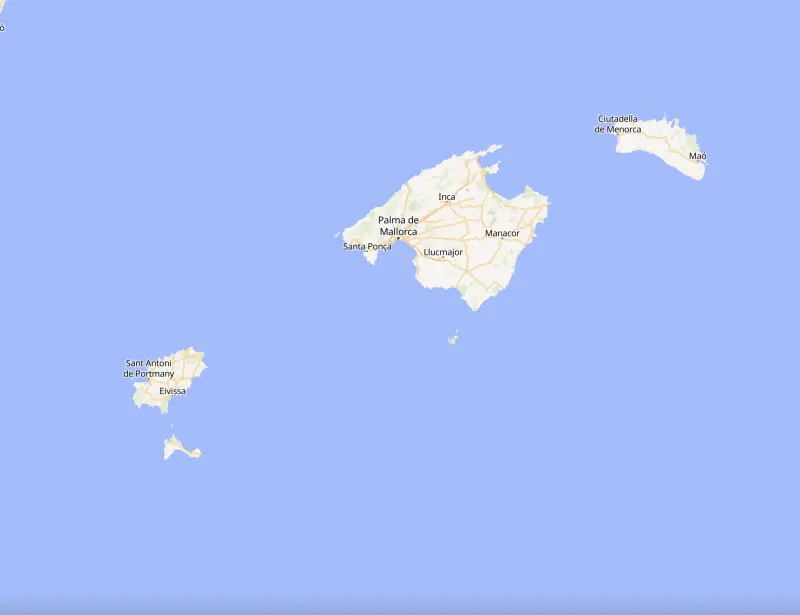 Balearic Islands charter region map