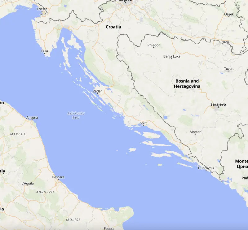 Croatia charter region map