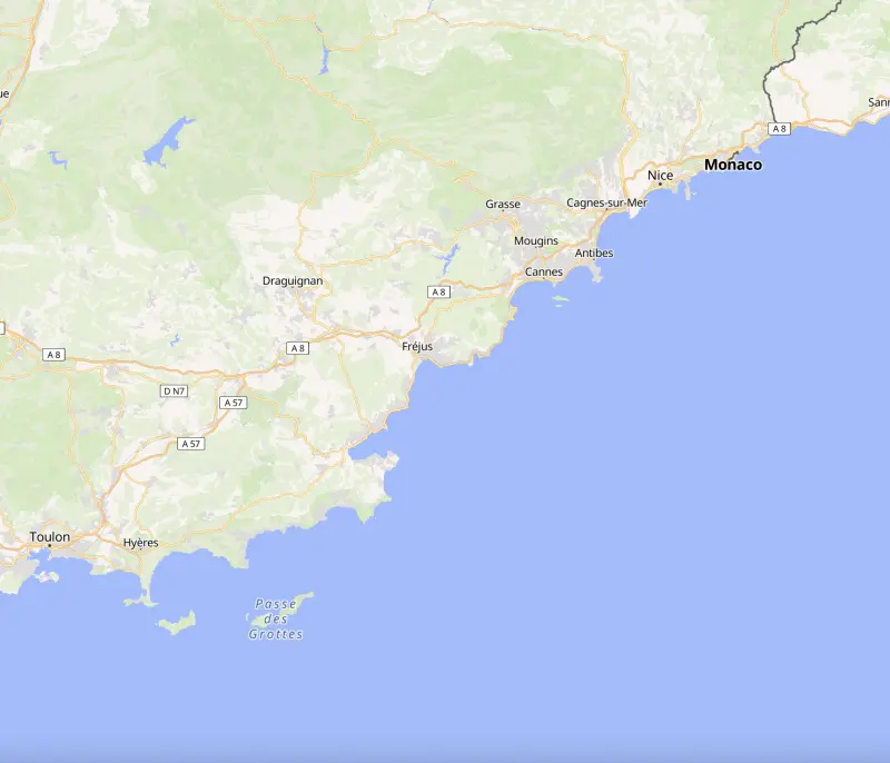 South of France charter region map